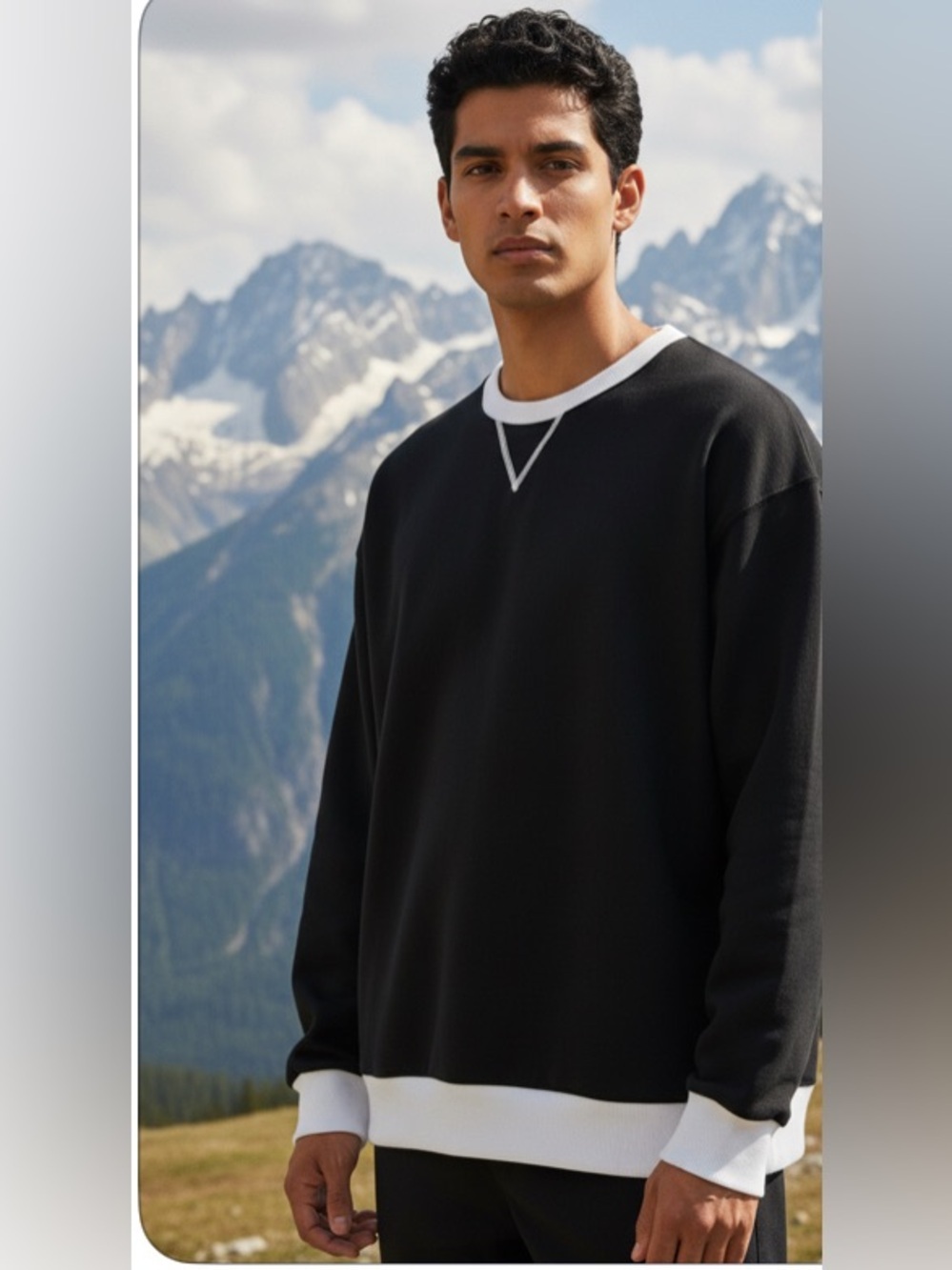 New-2XL buttery soft Long Sleeve Crewneck performance
Black & white sweatshirt